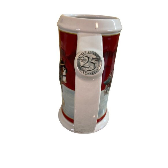 2004 Budweiser Holiday Stein 25th Anniversary Clydesdales w/ Box & COA CS608 - Picture 4 of 6